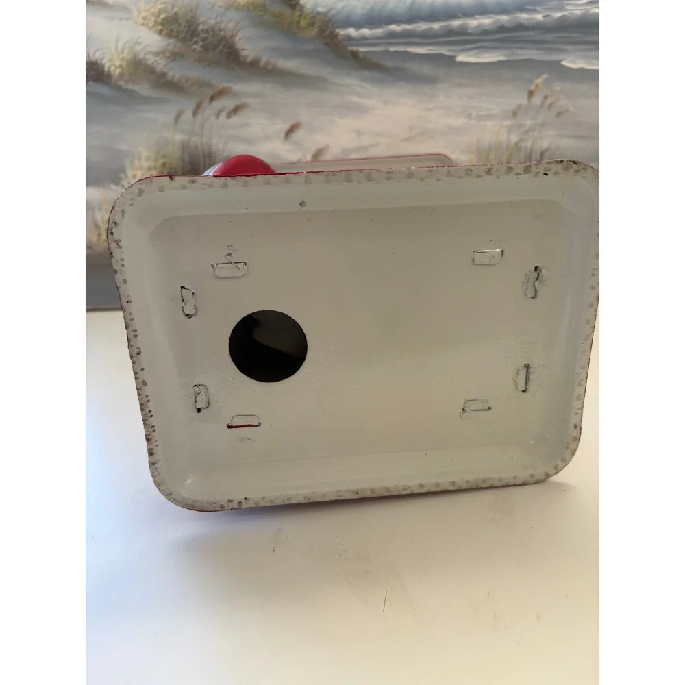 Vintage American Family Scale Red White Metal 25 Lbs Kitchen Farmhouse Decor